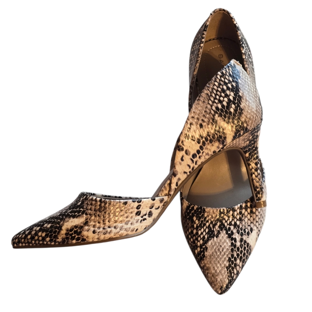 Bandolino Gingere D'Oray Reptile Snakeskin Print Heels Baddie Sexy Size 7 - Picture 2 of 8